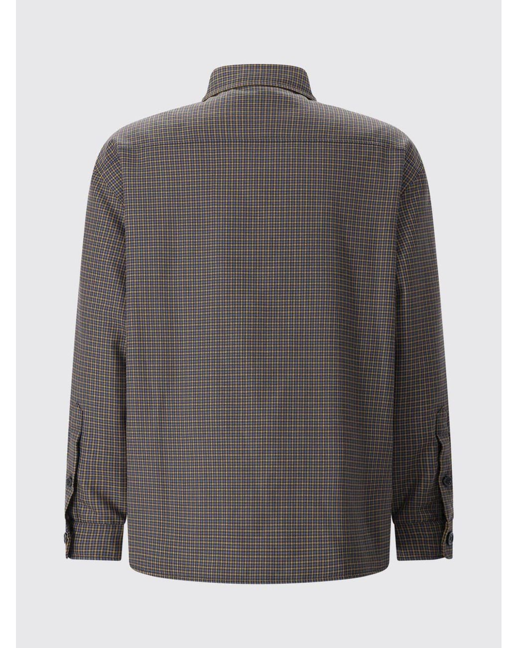 Valentino Garavani Gray Vlogo Signature Check Wool Shirt Jacket for men