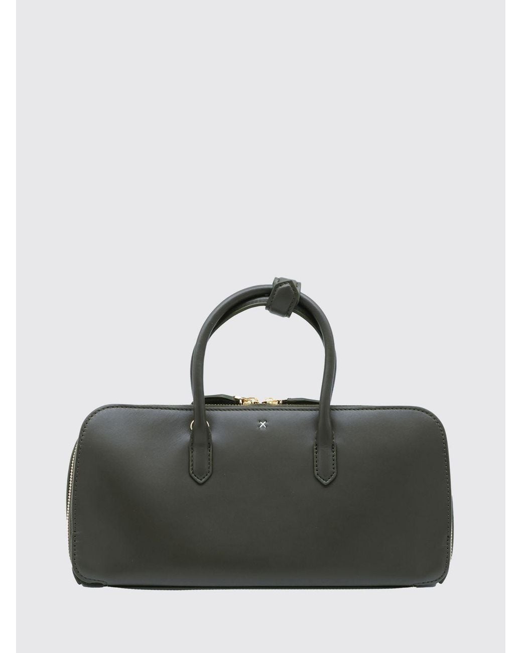 Alaïa Black Small Leather Handbag With Double Tubular Handle And Logo Charm
