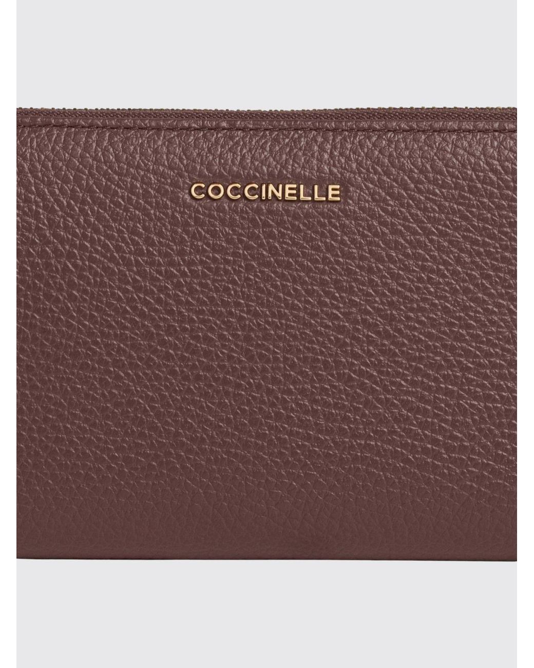 Coccinelle Purple Metallic Soft Grained Leather Continental Wallet