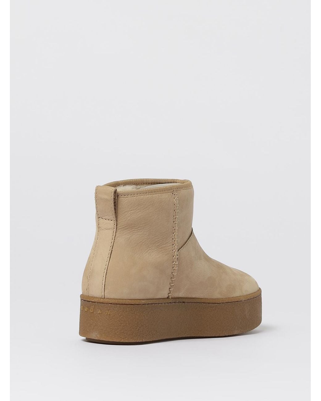 Hogan Natural Flat Ankle Boots