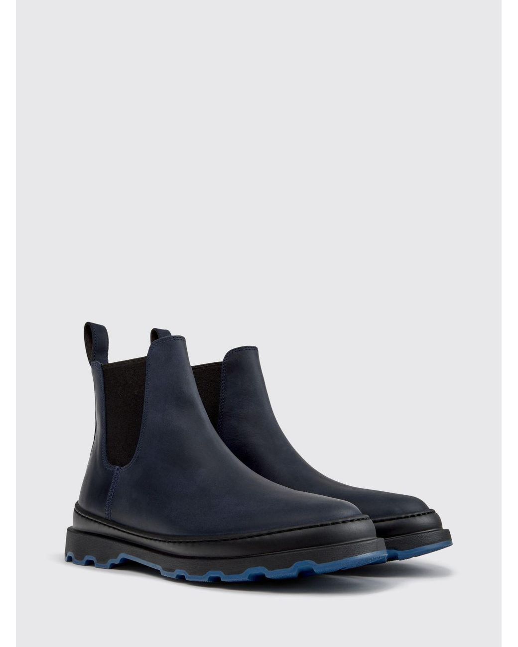 Camper Blue Brutus+ Nubuck Chelsea Boots With Lug Sole for men