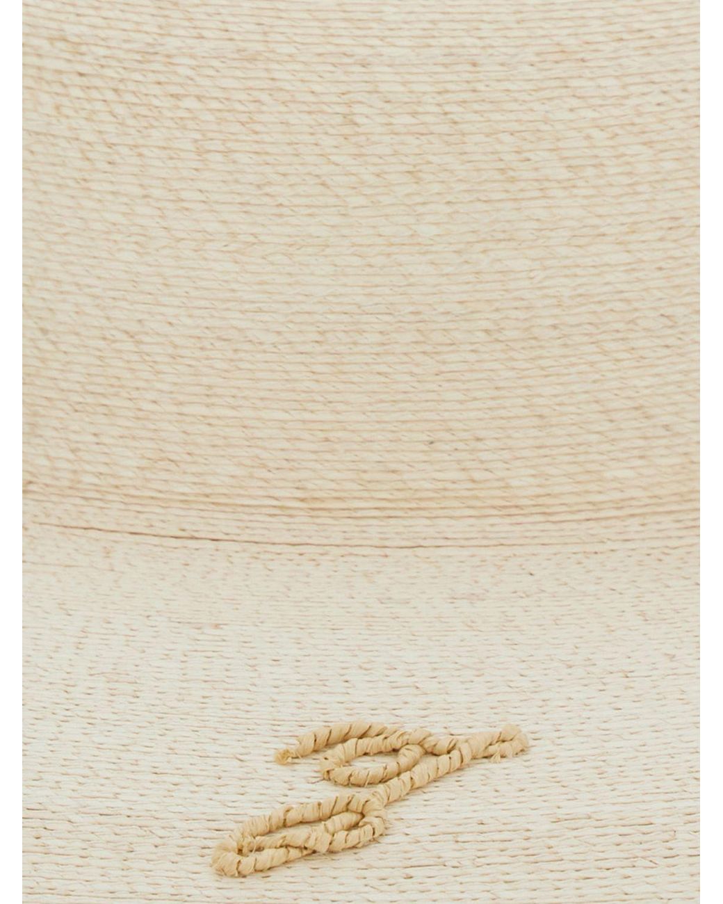 Jacquemus Natural Breitkrempiger Raffia-Hut Sole Mit Gesticktem Logo