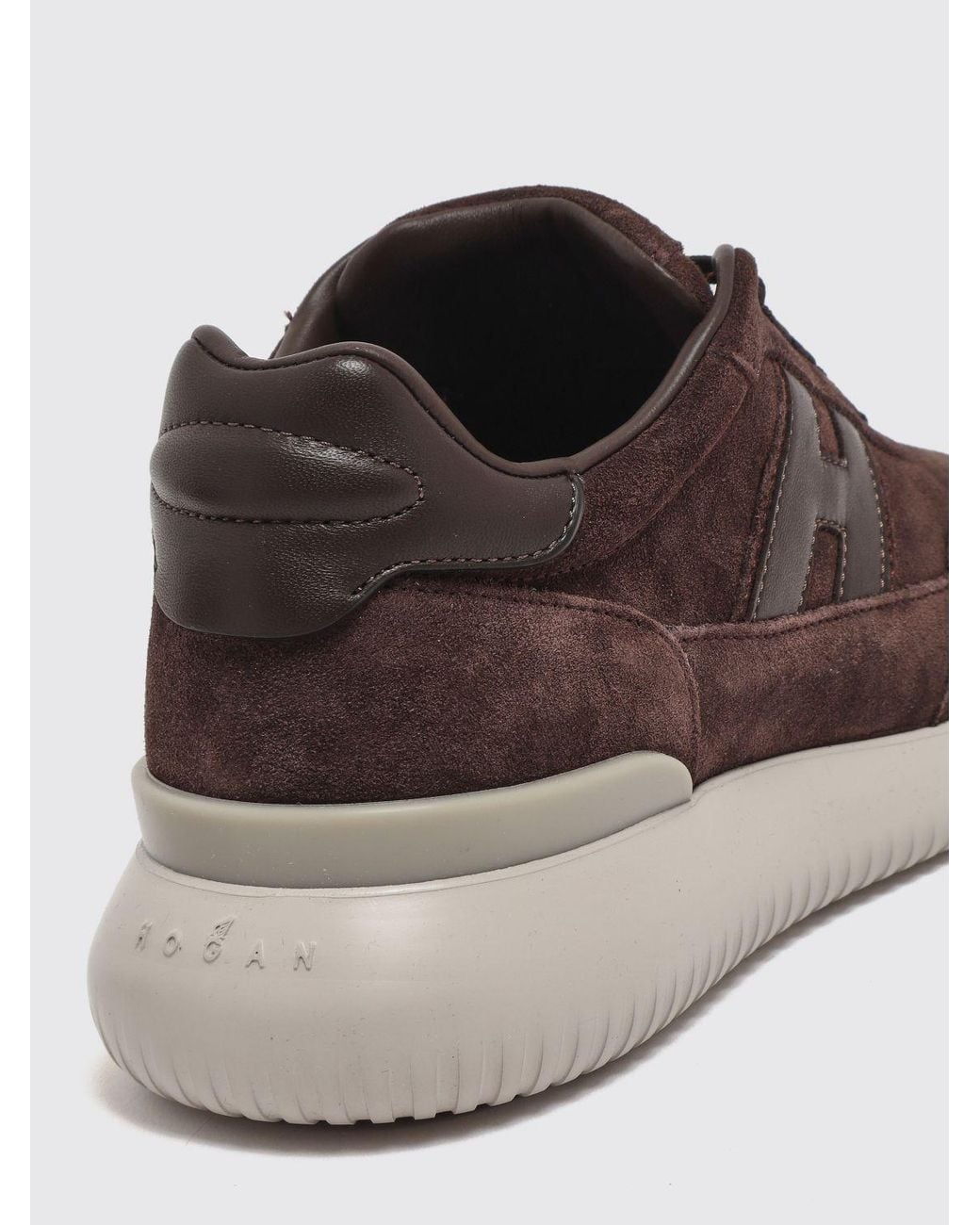Hogan Brown H709 Suede Sneakers With H Logo And Chunky Sole for men