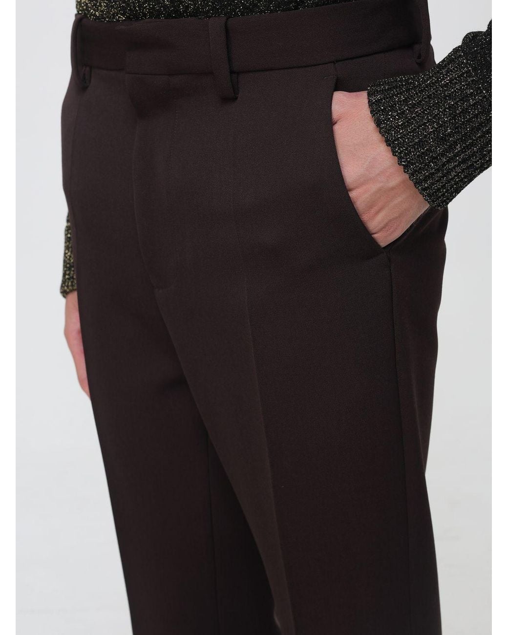 Marni Black Slim Fit Pleated Pure Virgin Wool Tailored Trousers for men