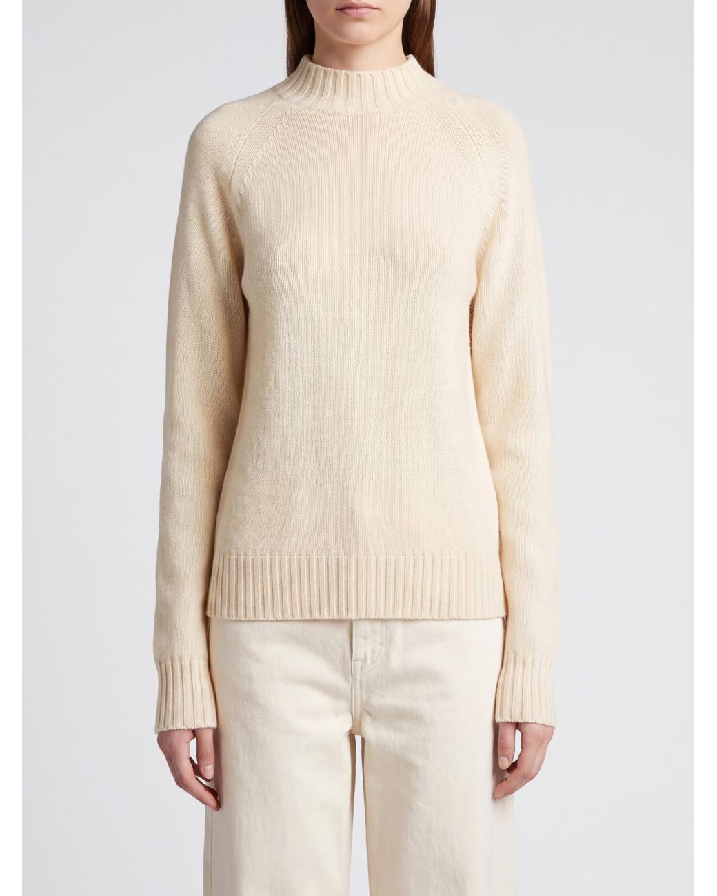 Drumohr Natural Slim Fit Ribbed Lambswool Turtleneck Jumper
