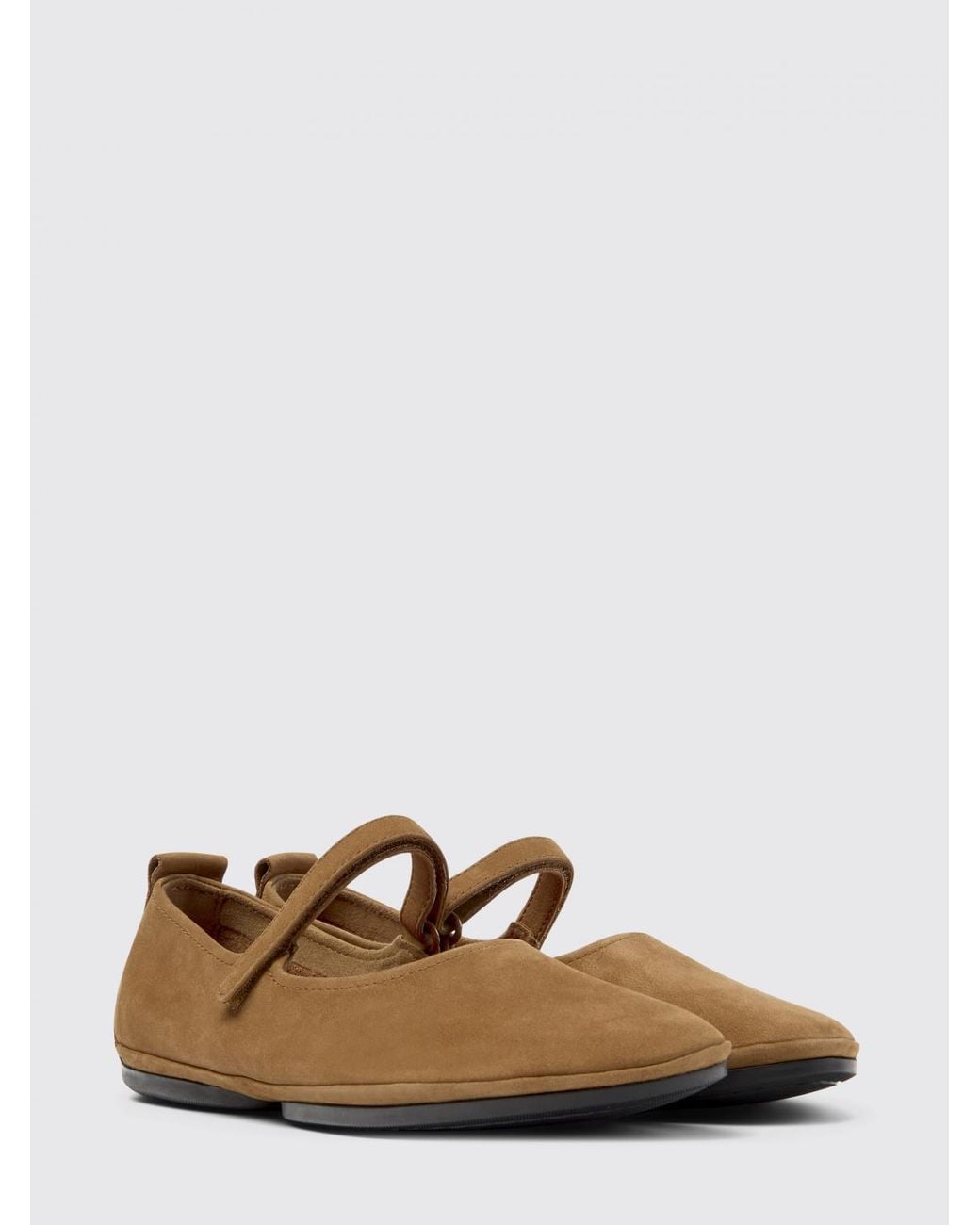 Camper White Right Nina Suede Ballerina Flats