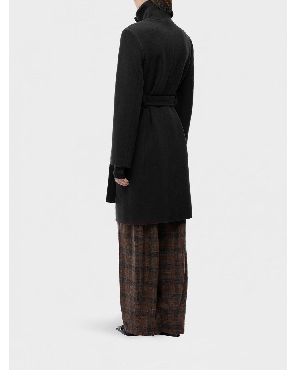 Pinko Black Single-Breasted Knee-Length Coat