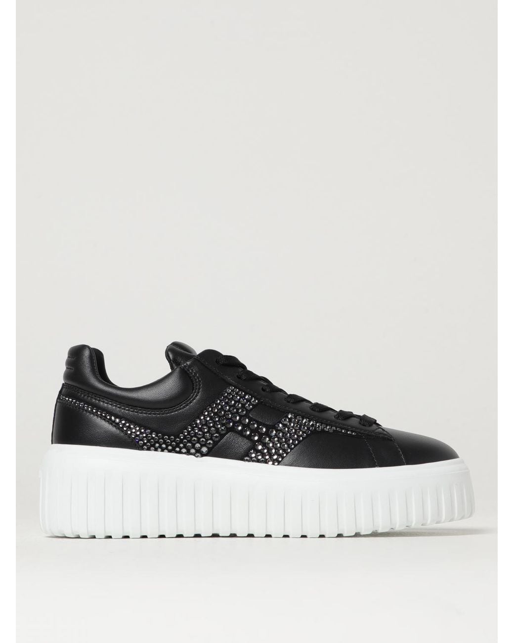 Hogan Black H-Stripes Leather Sneakers
