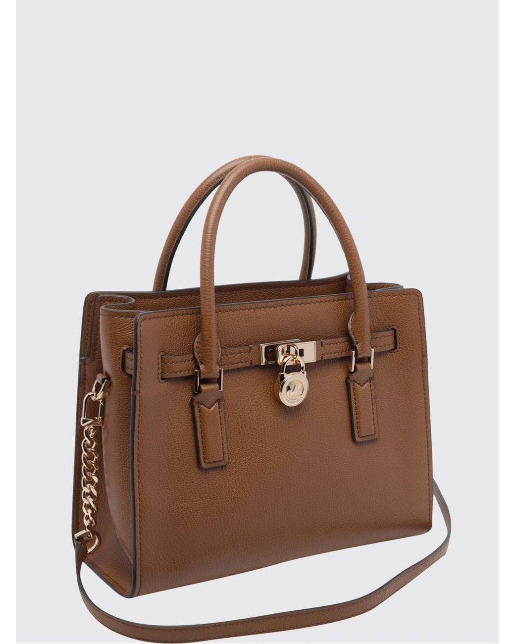 Michael Kors Brown Hamilton Moderne Leather Tote Bag With Double Handle