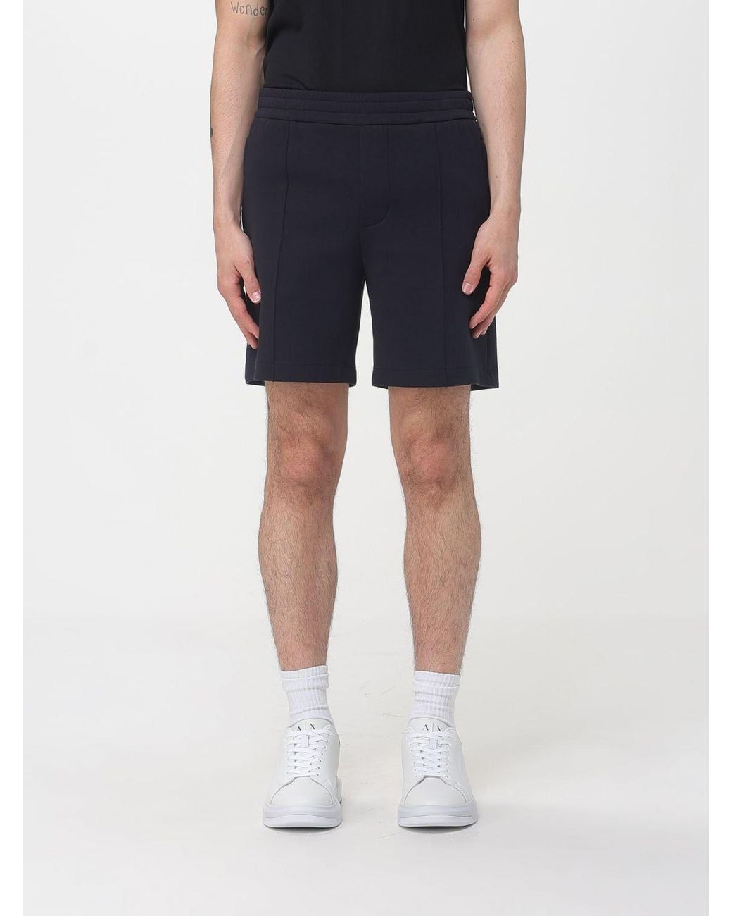 Emporio Armani Blue Cotton Blend Shorts for men