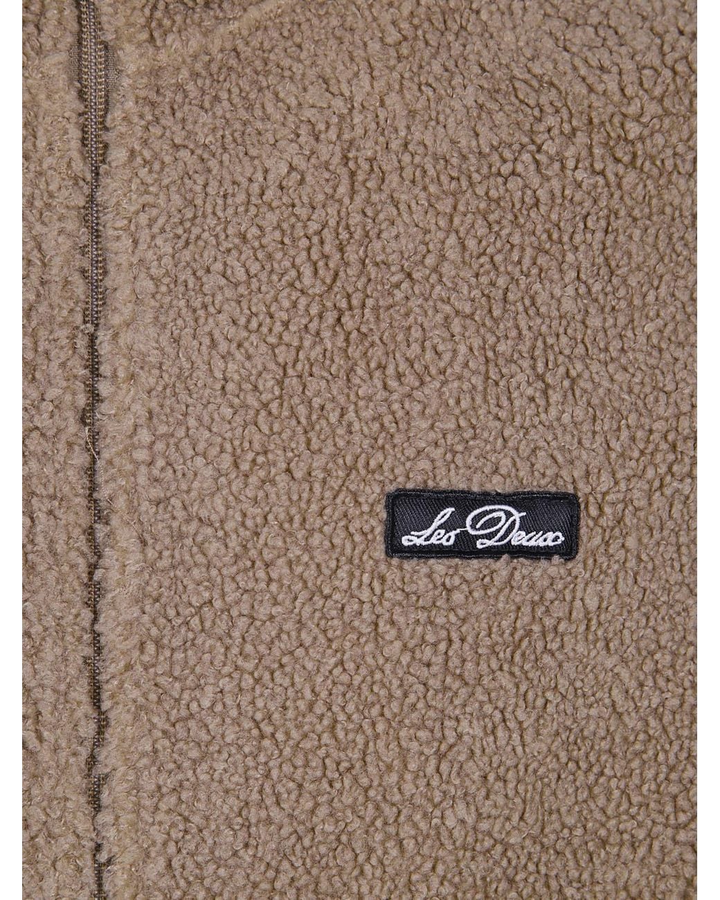 Les Deux Gray Technical Fleece Vest With High Collar And Zip Closure for men