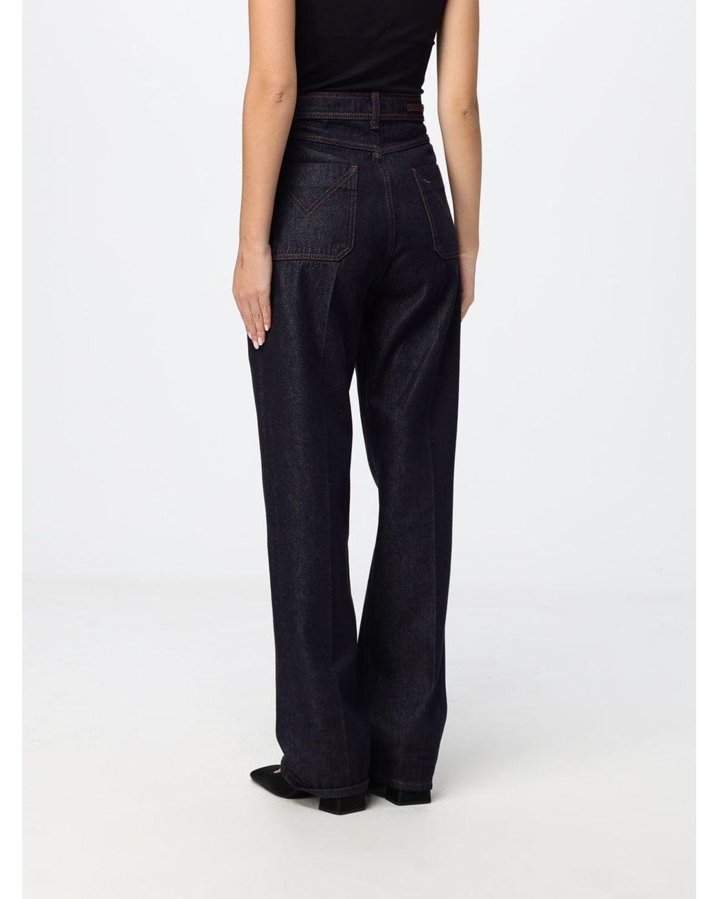 Max Mara Blue High-Waisted Straight Jeans