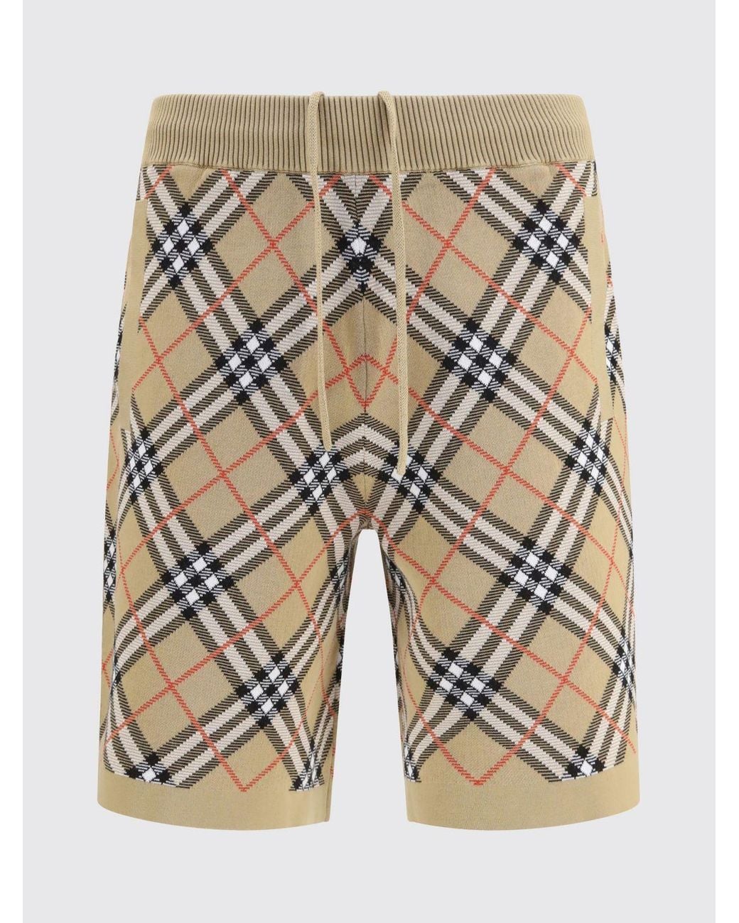 Burberry Natural Vintage Check Cotton-Blend Drawstring Shorts for men
