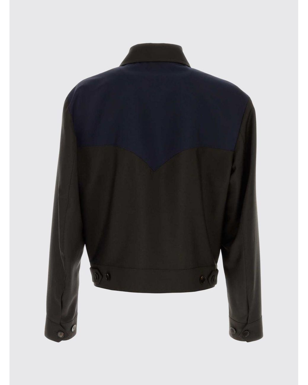 Versace Blue Bicolor Wool Blend Bomber Jacket for men