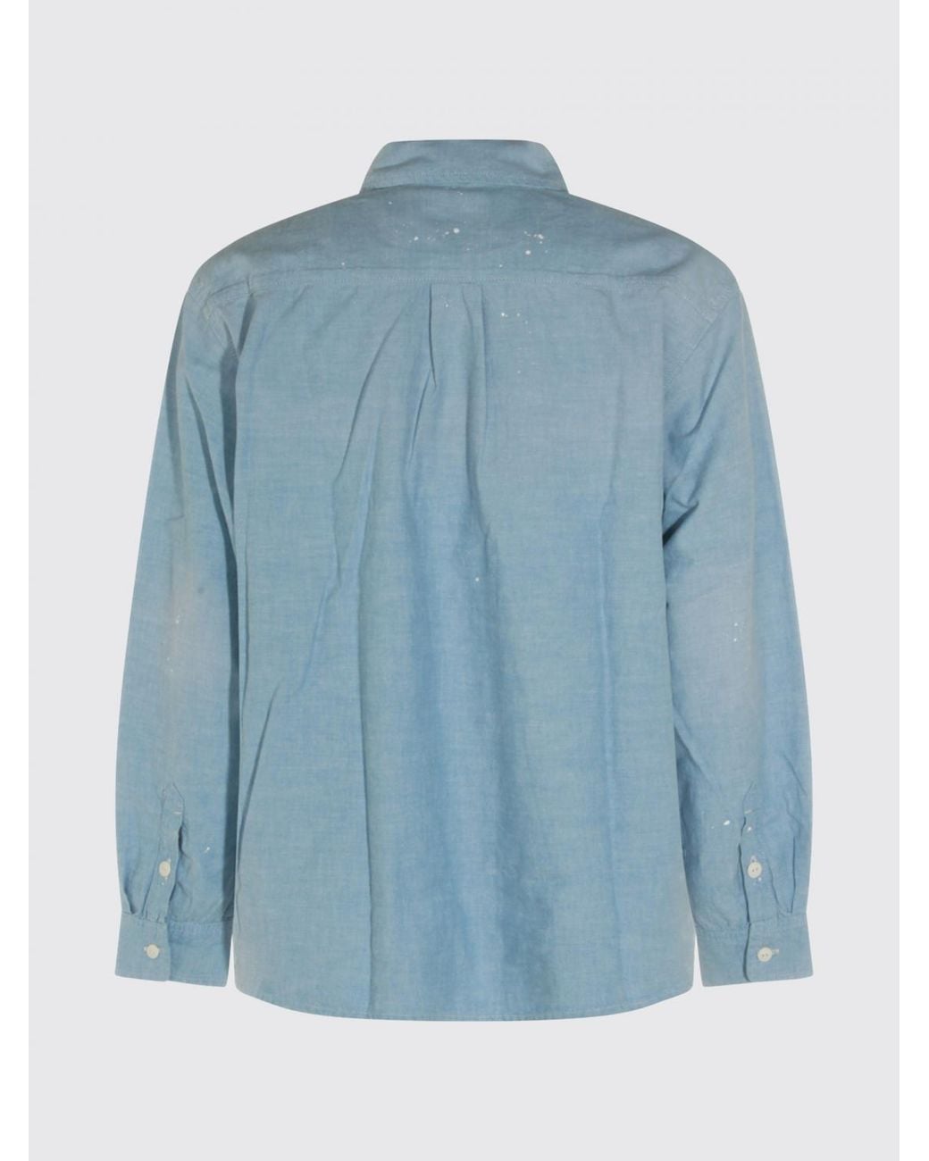 Carhartt Blue Slim Fit Cotton Casual Shirt With French Collar And Patch Pocket for men