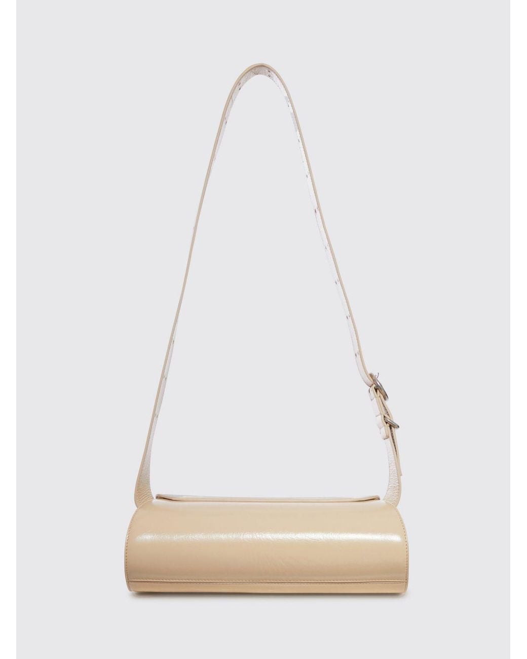 Jil Sander White Cannolo Leather Bag