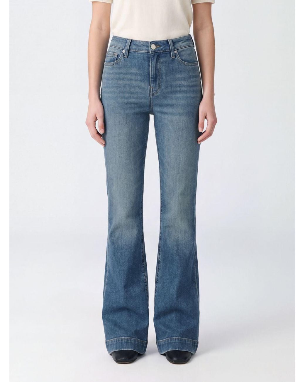 7 For All Mankind Blue Dojo High-Waisted Flared Jeans
