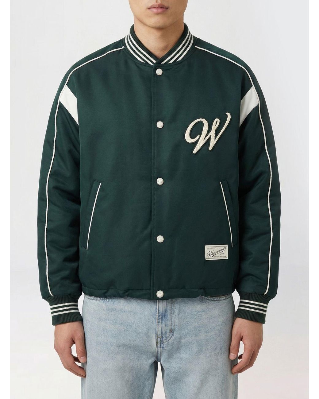 Wooyoungmi Green Polyester Bomber Jacket With Logo for men