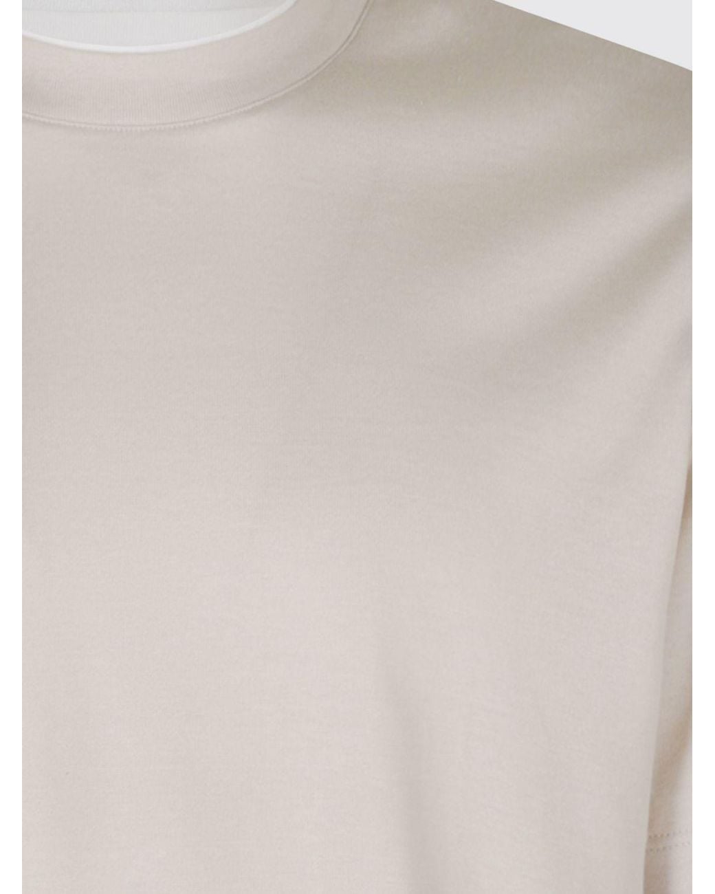 Eleventy Gray Cotton Crew-Neck T-Shirt With Contrast Trims for men