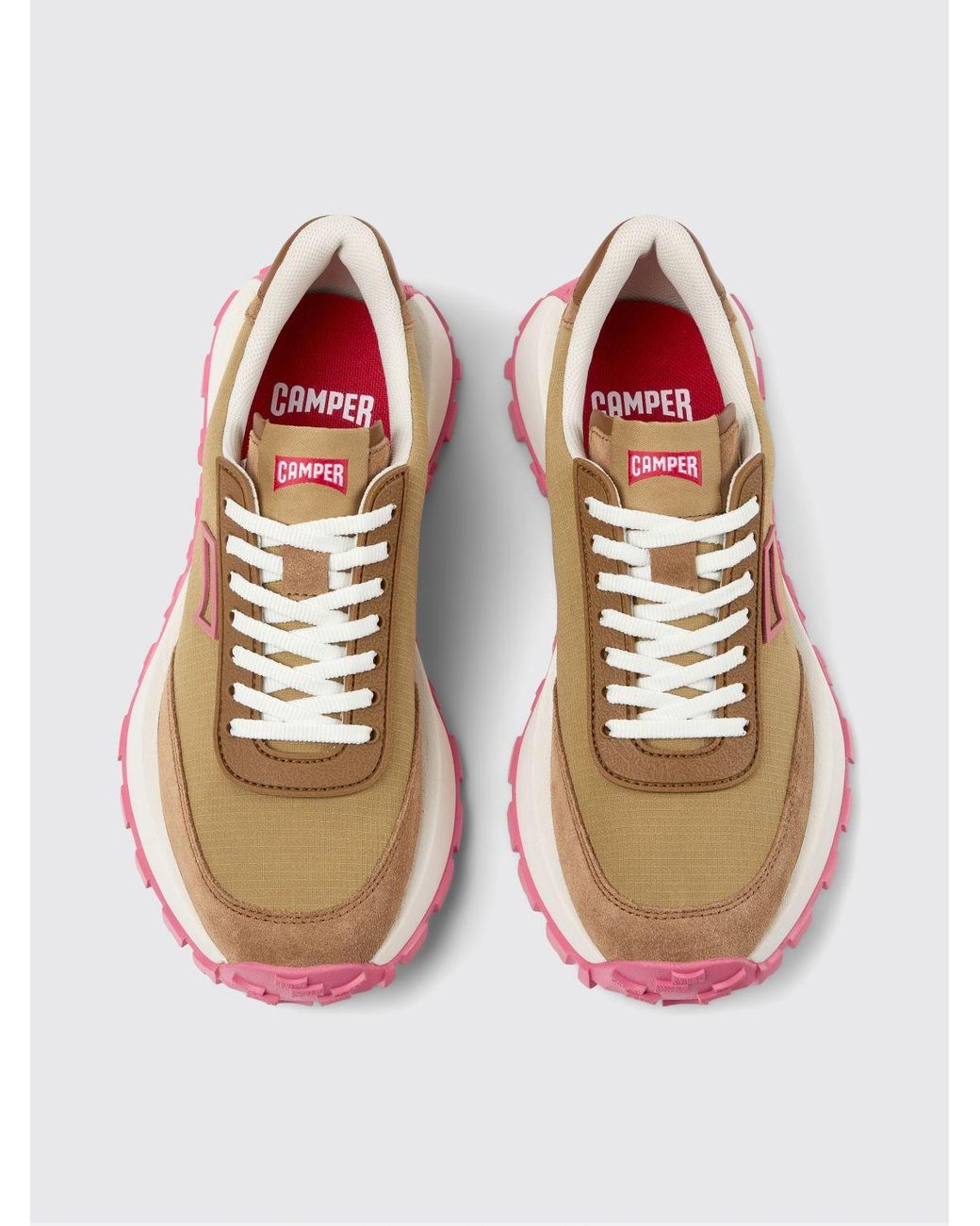 Camper Brown Drift Trail Recycled Polyester And Leather Sneakers