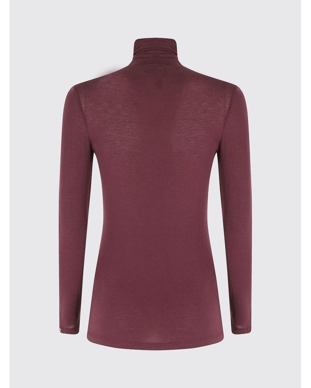 Nissa Red Slim Fit Turtleneck Jumper