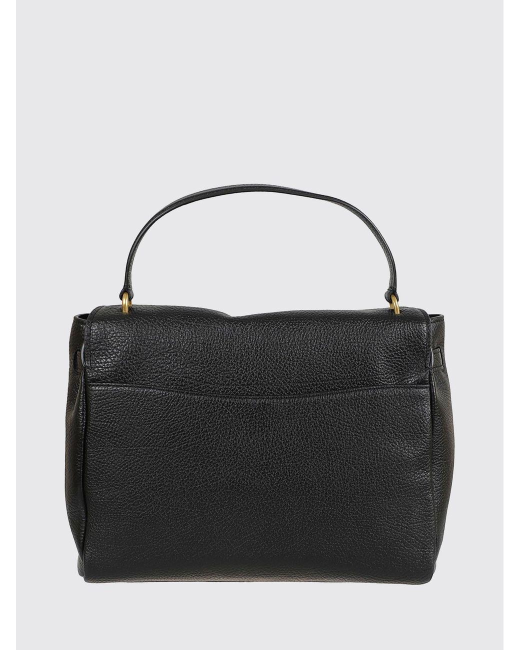 Michael Kors Black Large Hamilton Grained Leather Handbag With Padlock