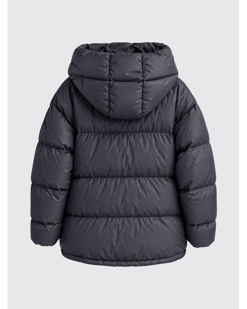 Max Mara Black Nerine Short Quilted Nylon Down Jacket With Hood And Zip Closure