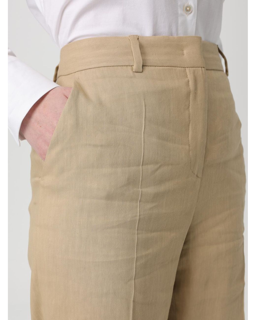 Alberta Ferretti Natural Trousers