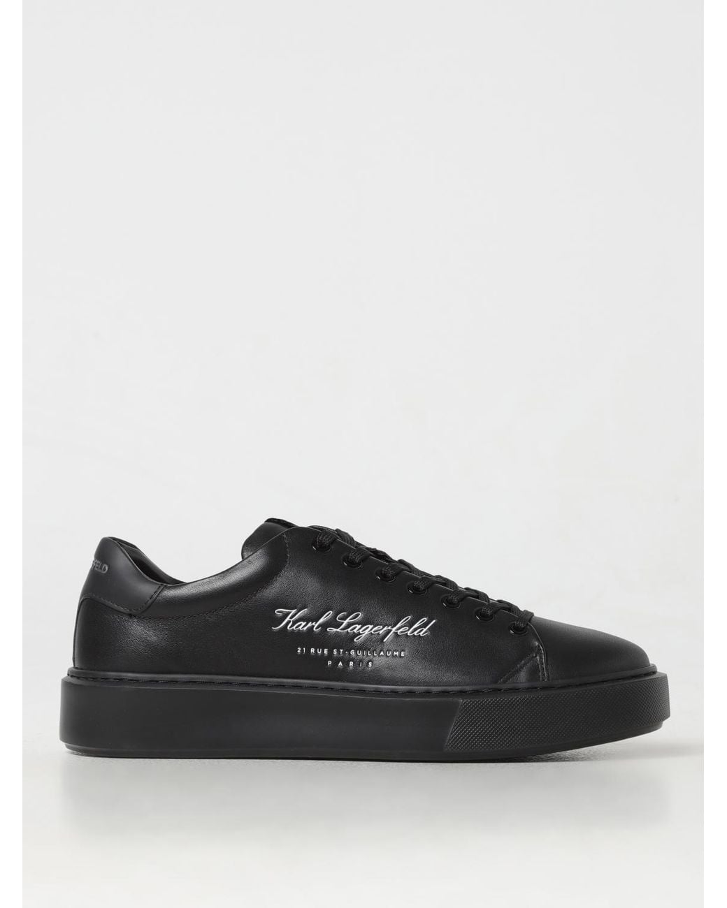 Karl Lagerfeld Black Synthetic Leather Sneakers for men