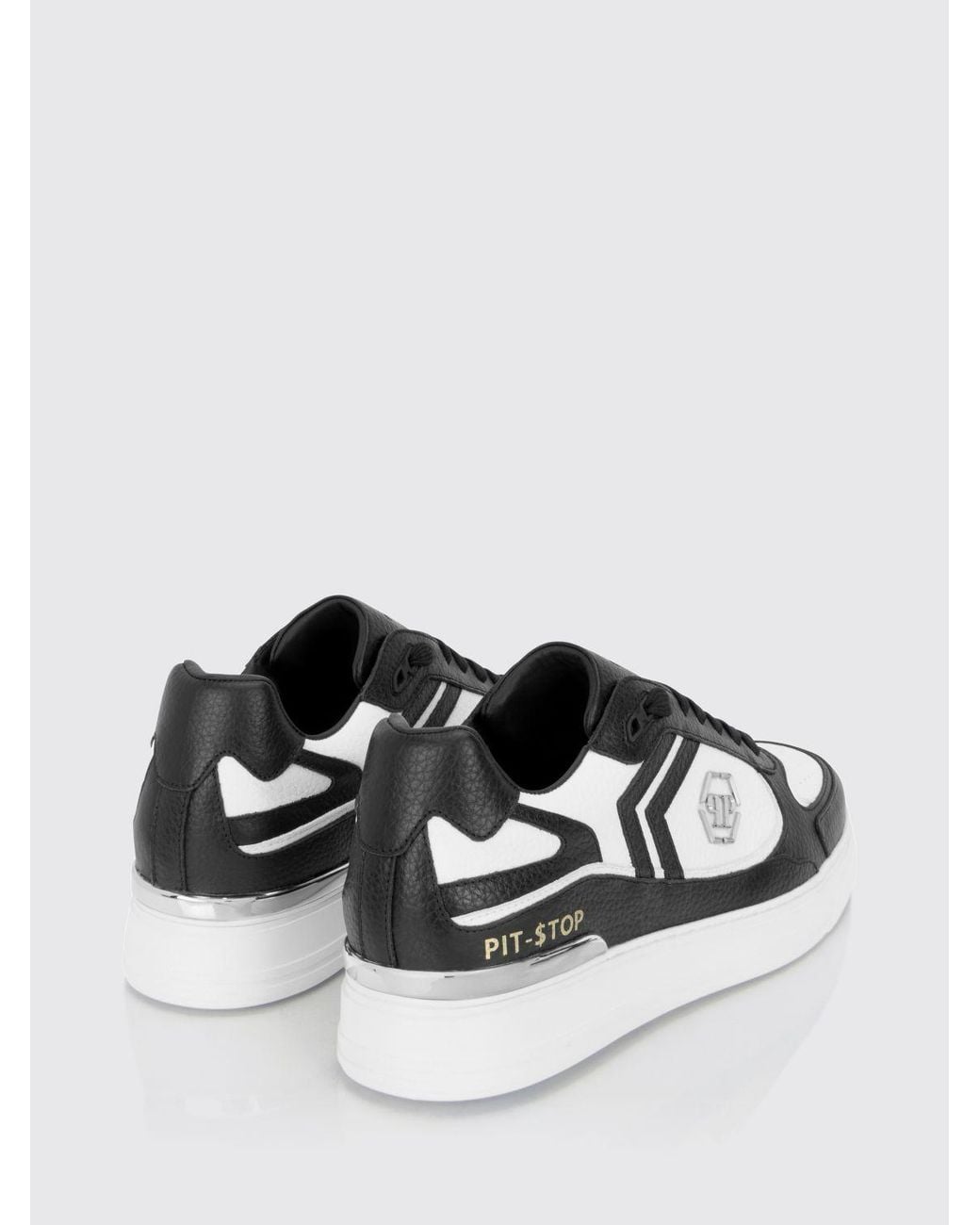 Philipp Plein Multicolor Pit-$Top Monogram Leather Low-Top Trainers With Hexagon Logo for men