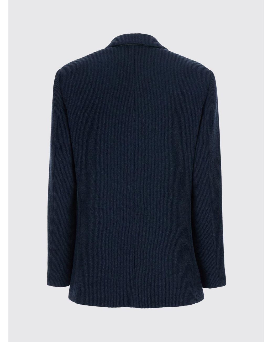 Brunello Cucinelli Blue Single-Breasted Velvet Blazer With Peak Lapels