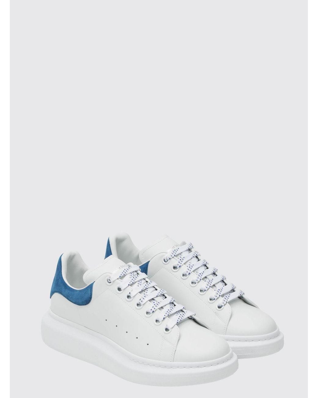 McQueen White Oversize Bicolor Calf Leather Sneakers With Suede Detail And Chunky Sole for men