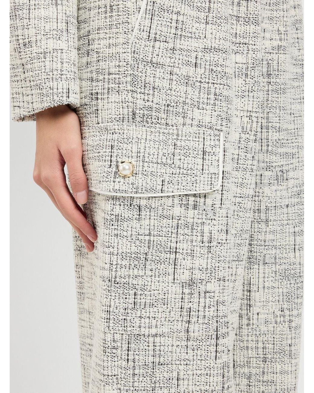 Twinset White Cotton Blend Cargo Trousers With Drawstring And Sequin Appliqué