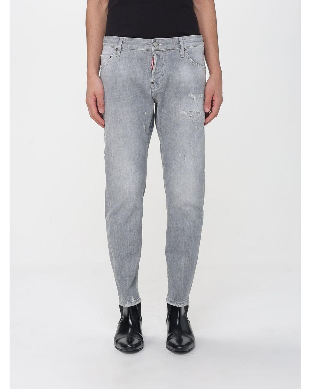 DSquared² Gray Twist Slim Fit Denim Jeans for men