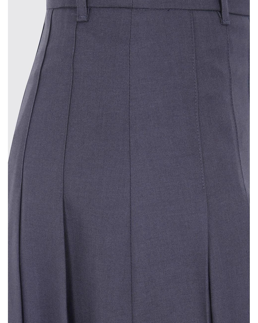 DUNST Blue High-Waisted A-Line Crêpe Midi Skirt