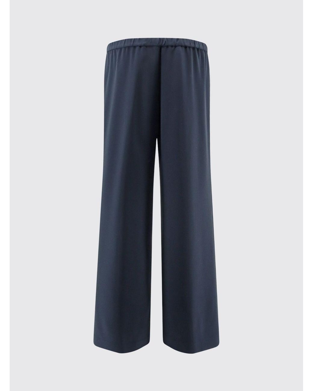 Aspesi Blue Wide Leg Crêpe Trousers With Elasticated Waist