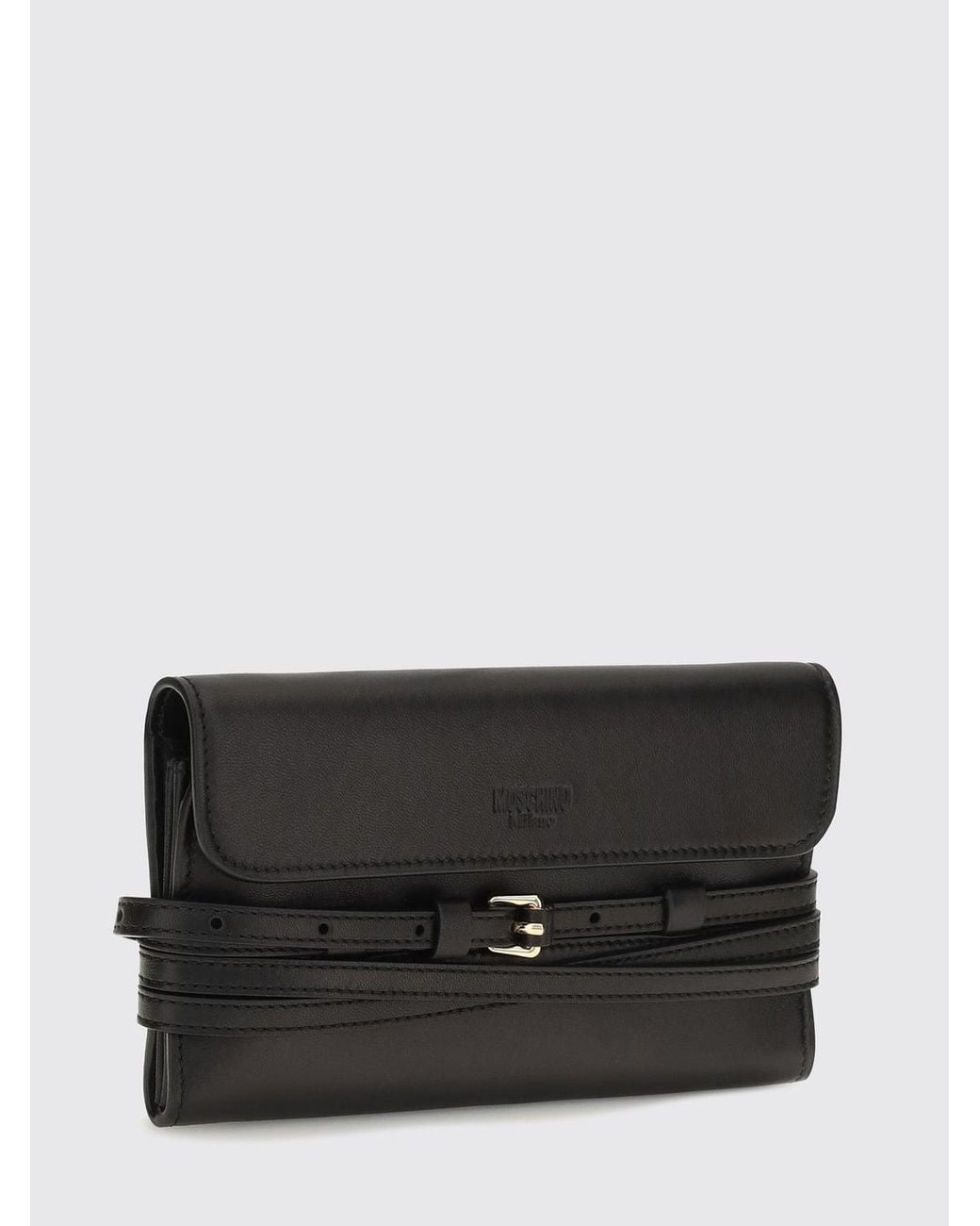 Moschino Couture Black Tie Me Leather Mini Crossbody Bag With Chain