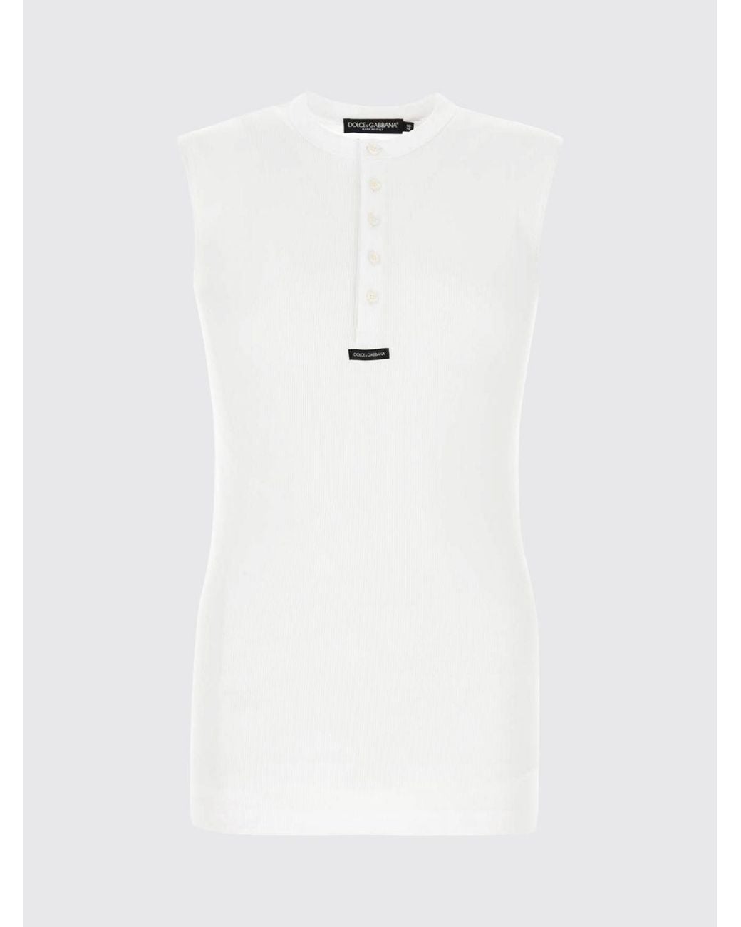 Dolce & Gabbana White Dolce &Amp Gabbana Cotton Tank Top With Logo for men