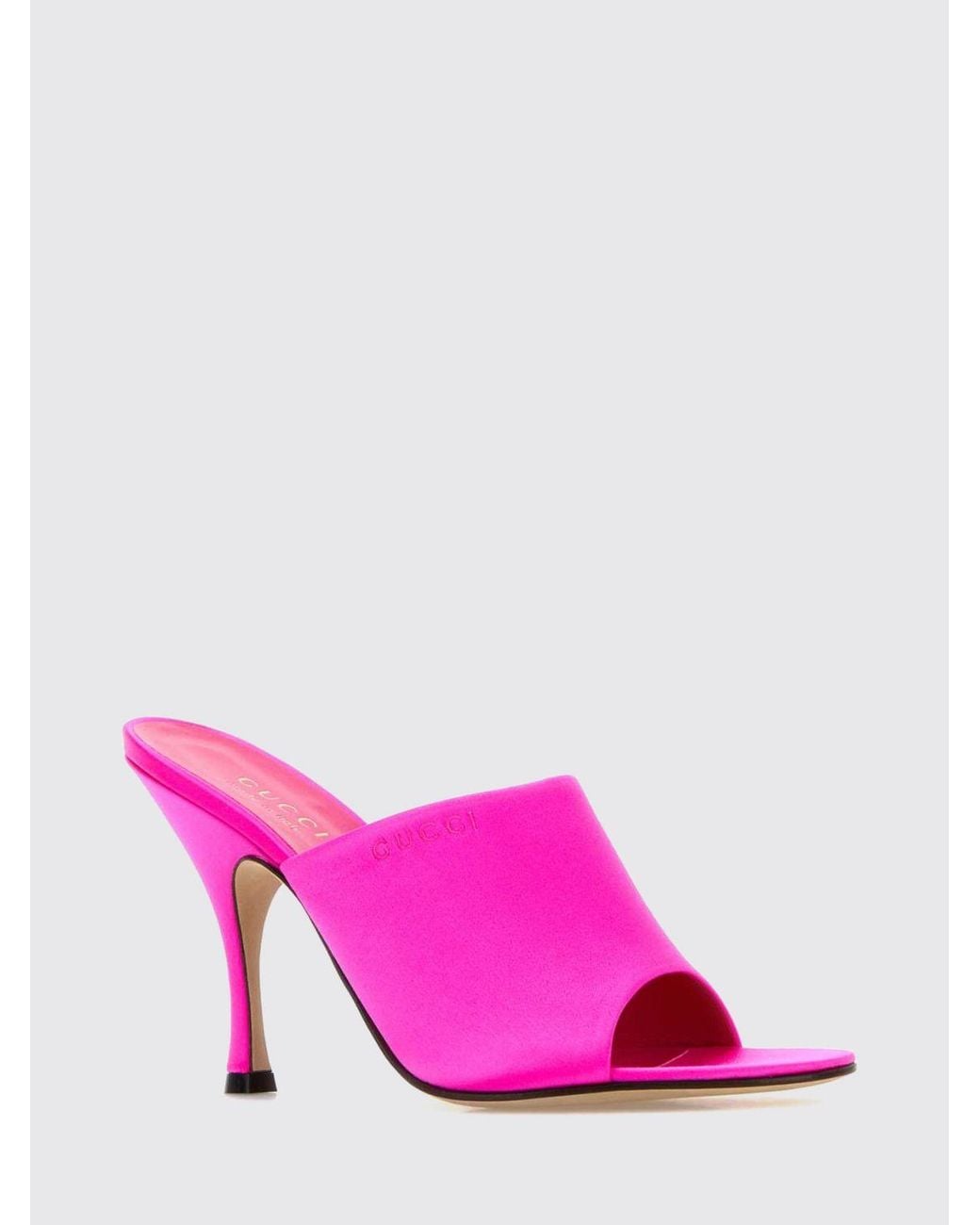 Gucci Pink Satin Mules