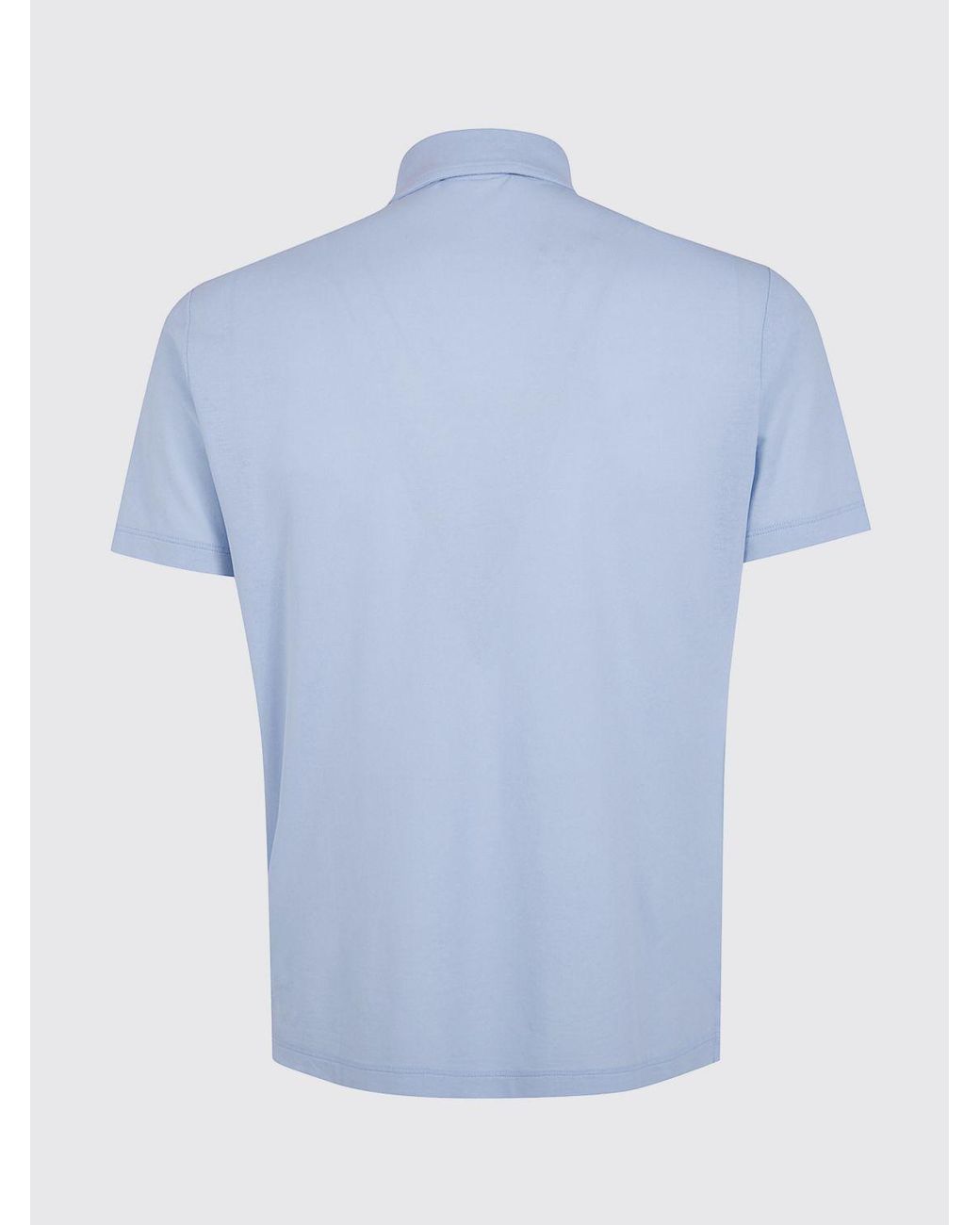 Zanone Blue Basic Cotton Polo Shirt for men