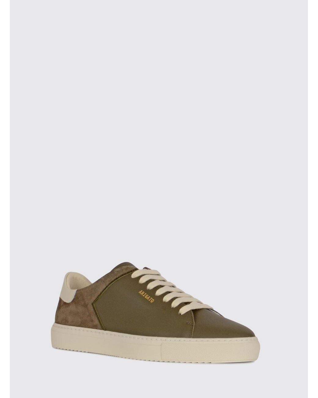 Axel Arigato Green Clean 90 Split Bicolor Leather And Suede Low-Top Sneakers for men