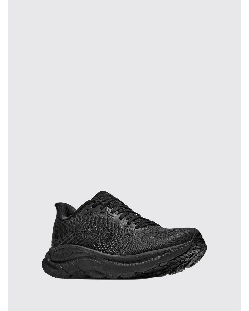 Hoka One One Black Clifton 11 Cushioned Breathable Technical Mesh Running Trainers for men