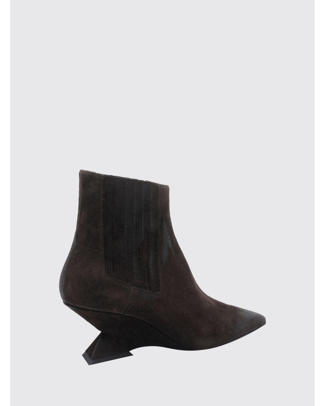 The Attico Black Cheope Suede Chelsea Boots With Wedge Heel