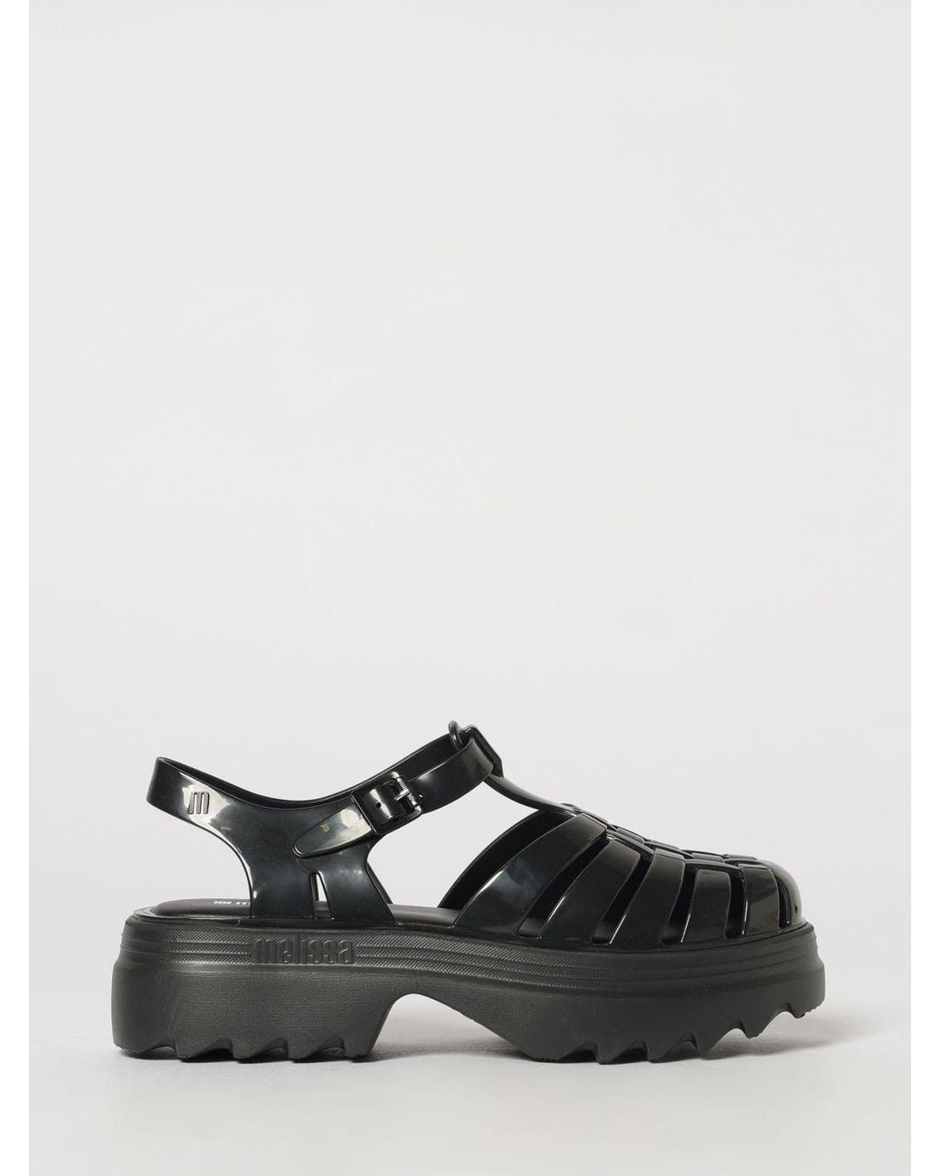 Melissa Black Possession Ii Platform Pvc Sandals With Medium Heel
