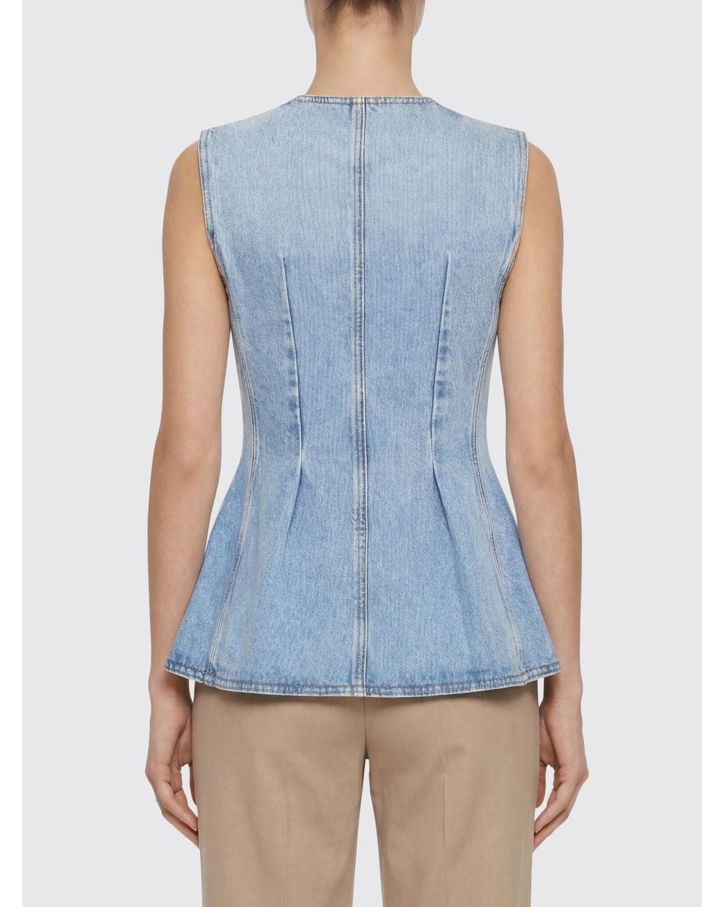 ROTATE BIRGER CHRISTENSEN Blue Cotton Denim Top