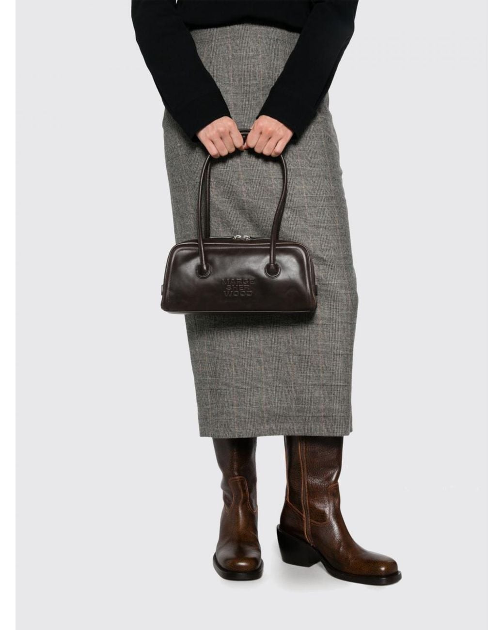 MARGE SHERWOOD Black Boston Shoulder Bag