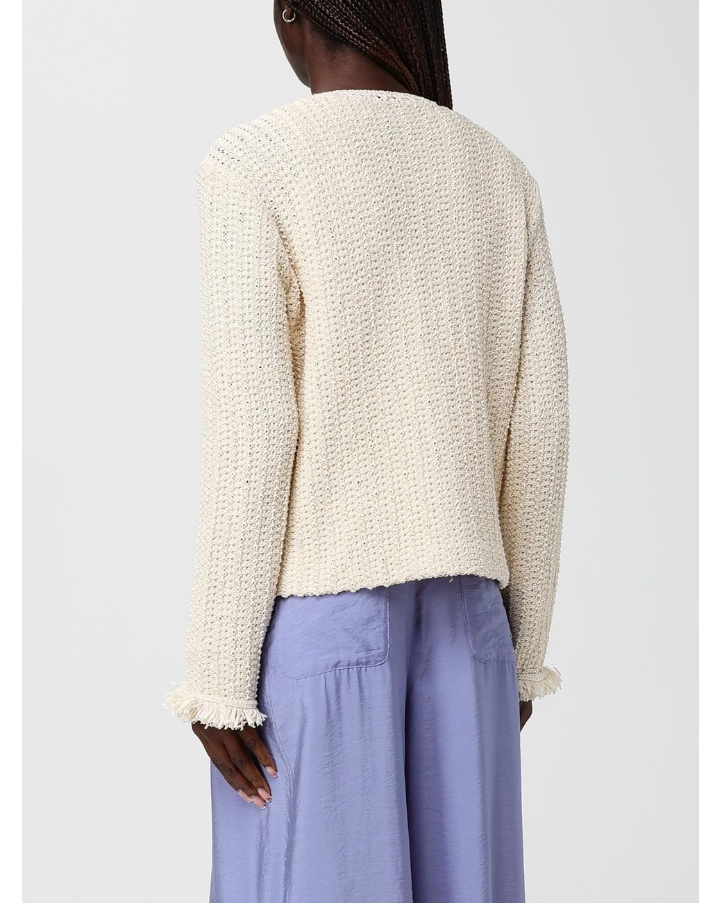 Emporio Armani Blue Cotton Blend Cardigan