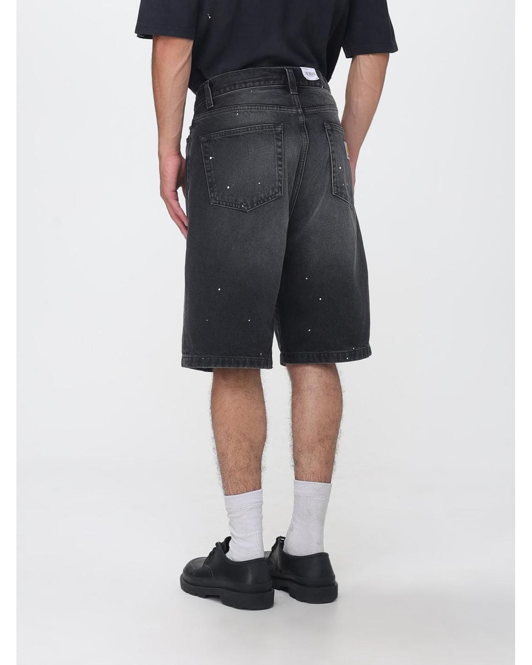 Carhartt Gray Landon Knee-Length Cotton Denim Shorts for men