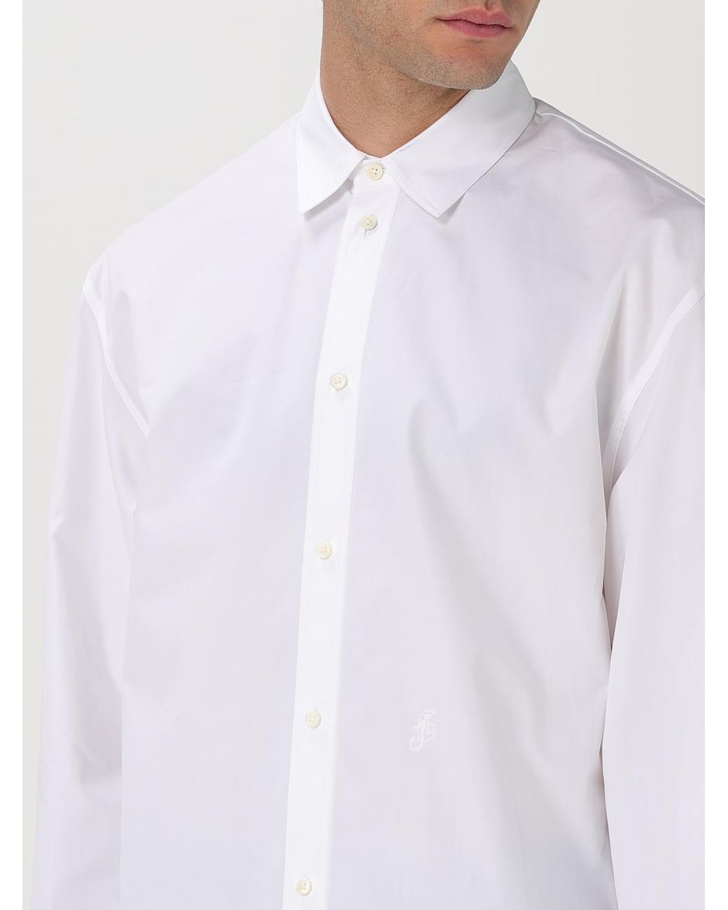 Jil Sander White Oversized Longsleeve Poplin Shirt for men