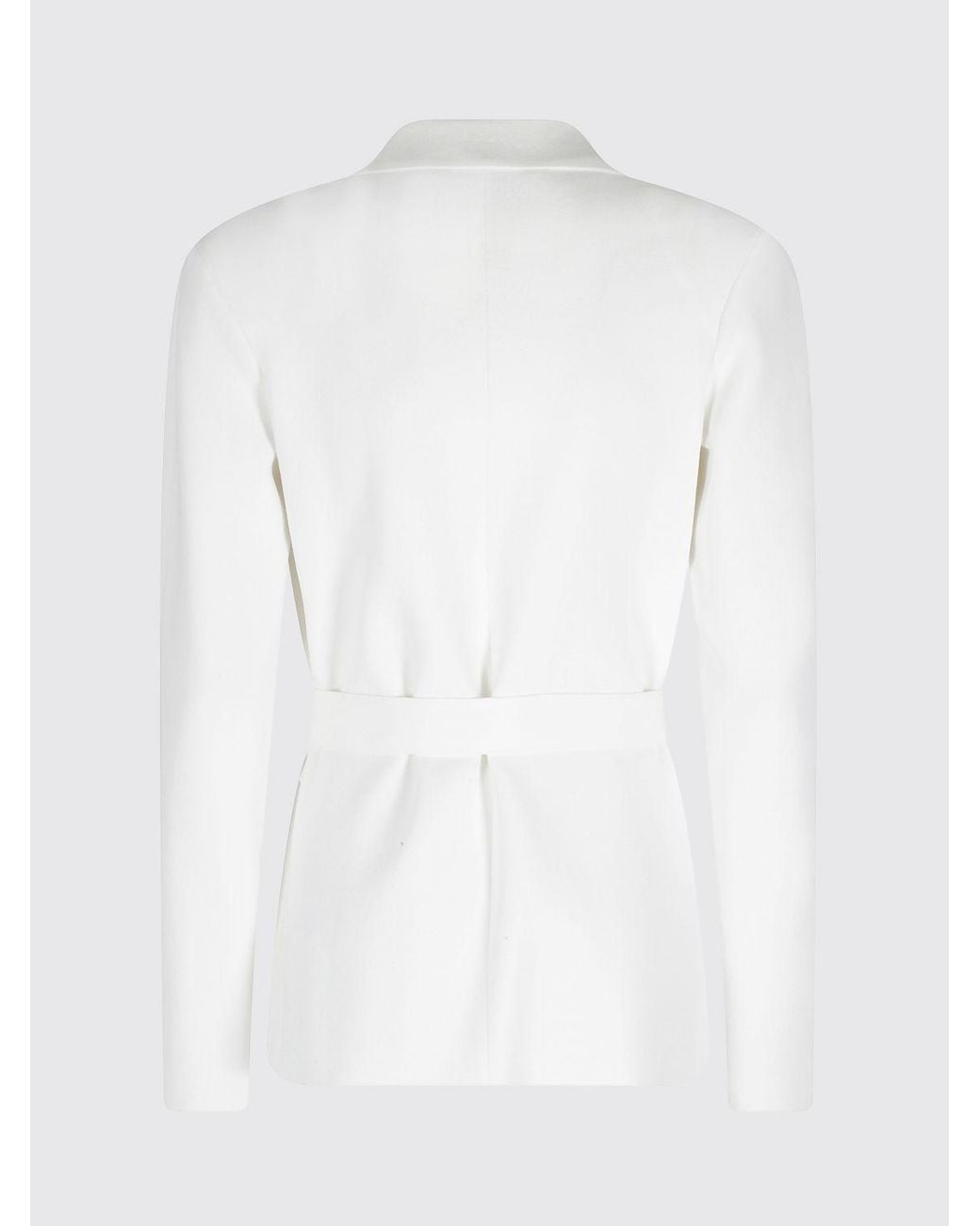 Elisabetta Franchi White Viscose Blend Blazer With Belt